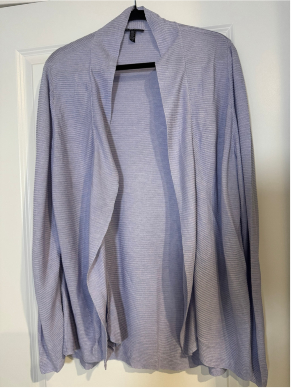 Women's Eileen Fisher Open Front Cardigan Sweater 2X Lavender Open Front